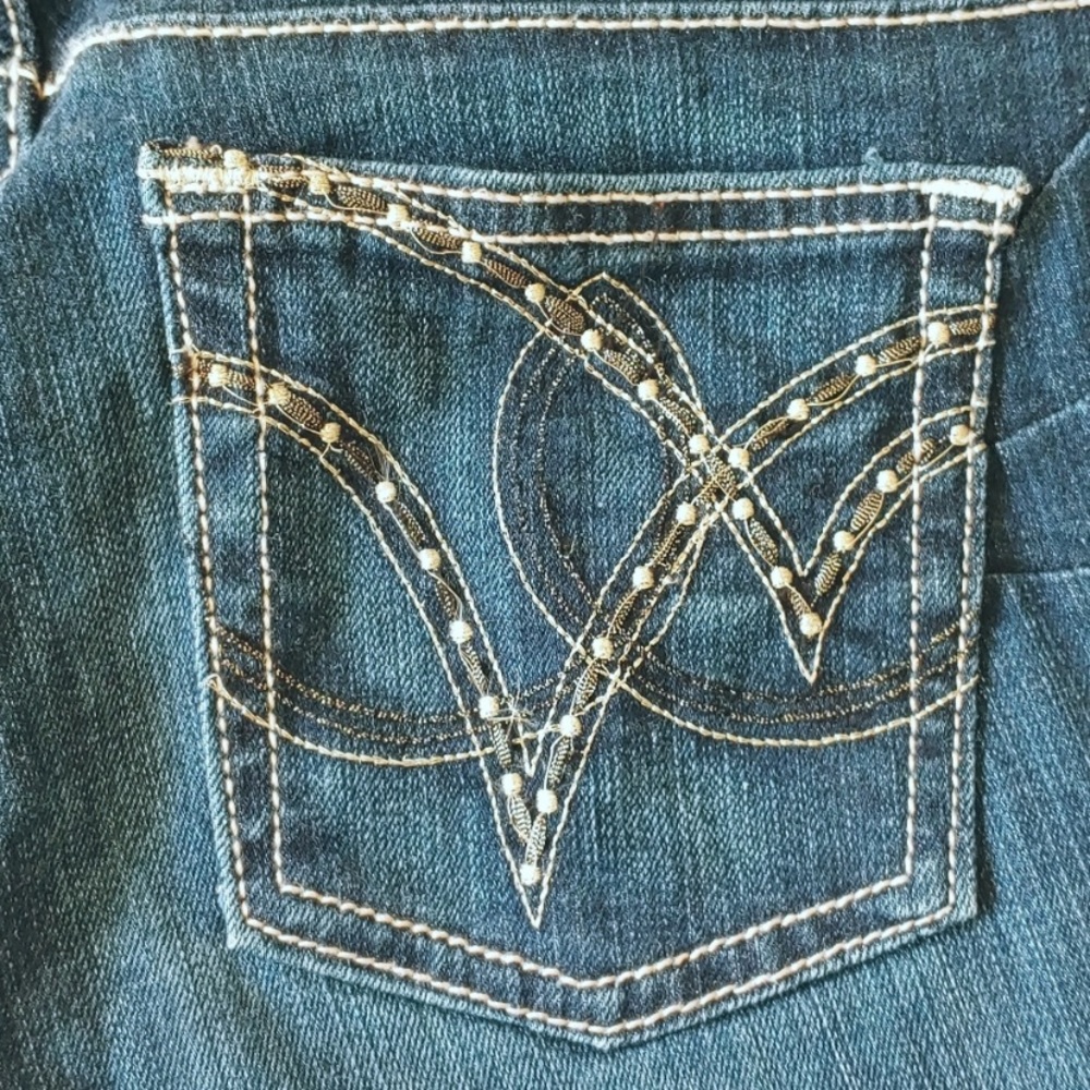 Wrangler Q-Baby Embellished Dark Wash Denim Jeans